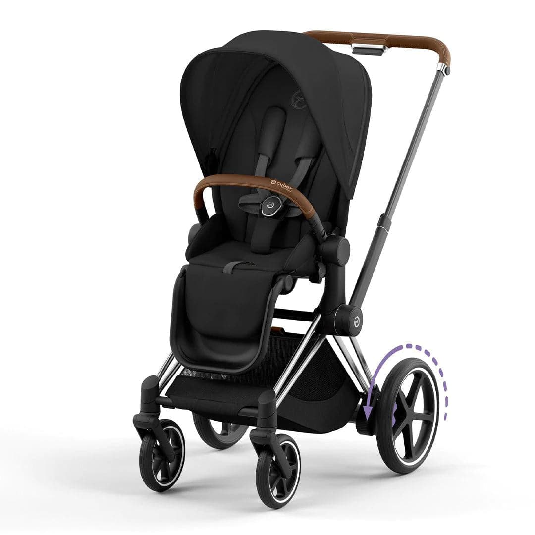 Cybex e-Priam Pushchair - Sepia Black Sepia Black / Chrome & Brown No Carrycot 