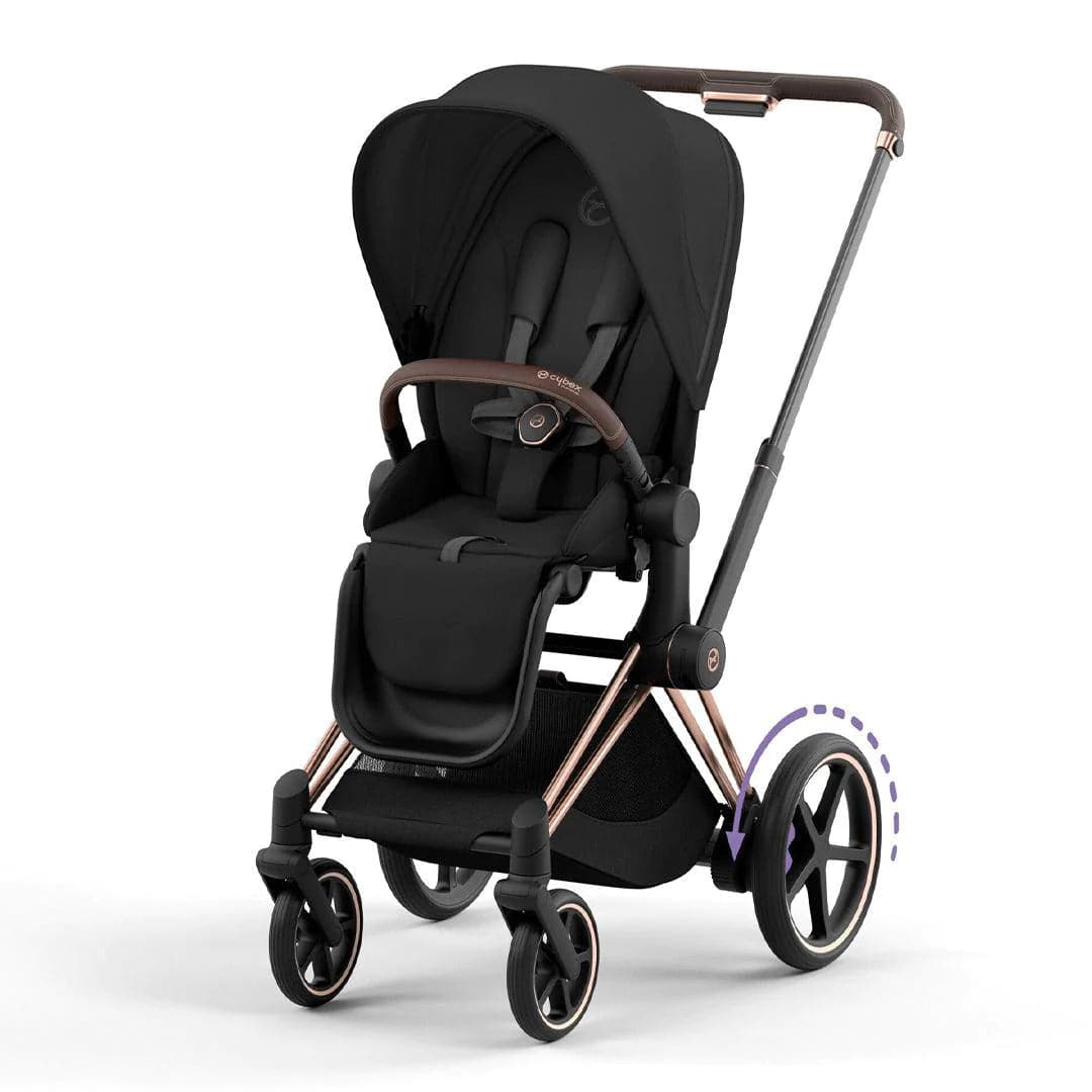 Cybex e-Priam Pushchair - Sepia Black Sepia Black / Rose Gold No Carrycot 