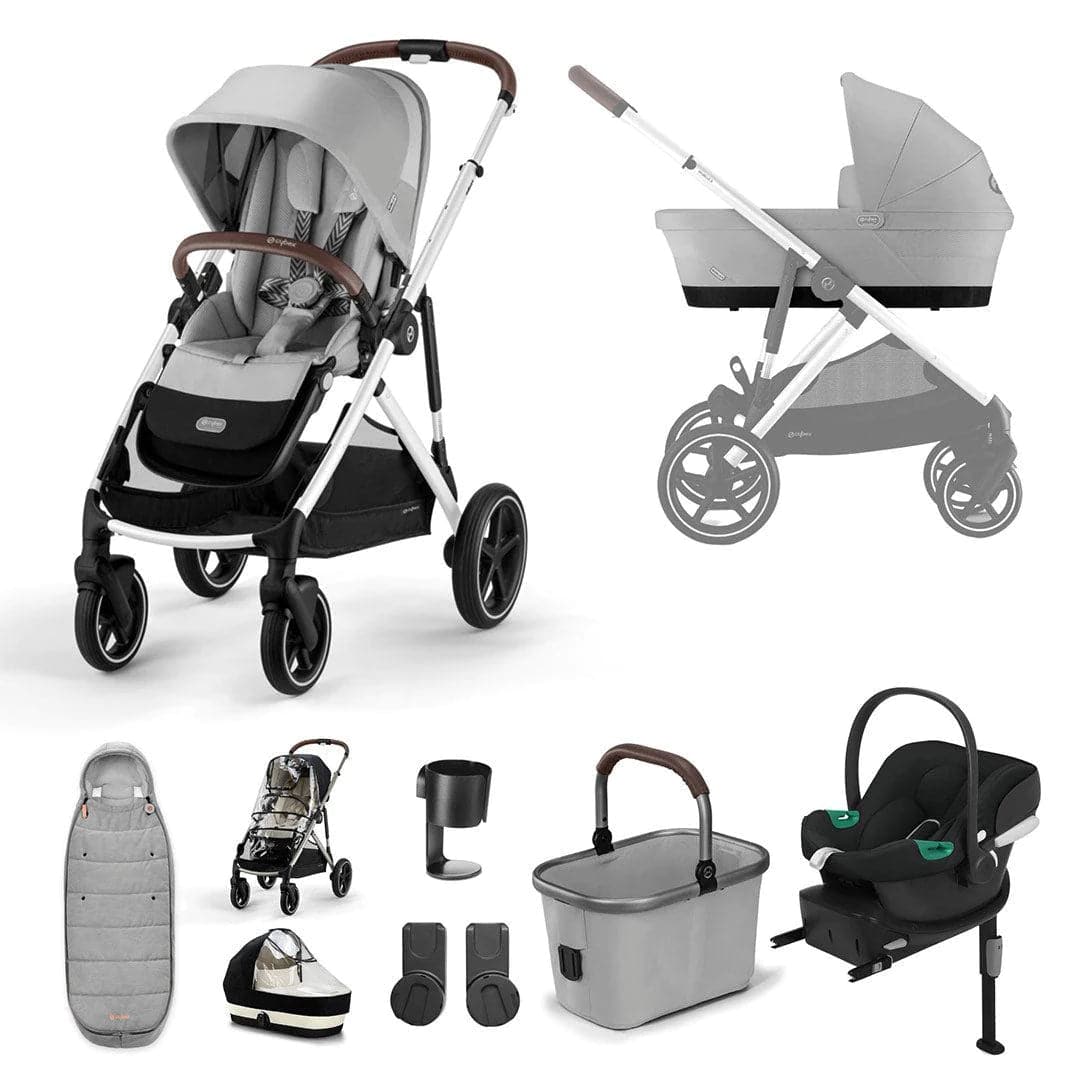 Cybex Gazelle S 10 Piece Comfort Travel System Bundle - Lava Grey Gold Footmuff  