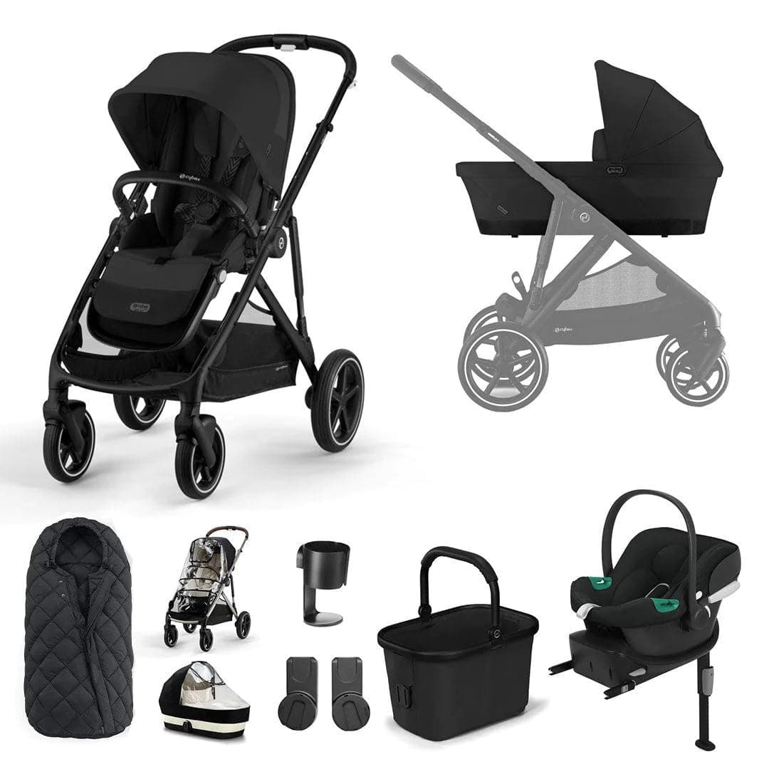 Cybex Gazelle S 10 Piece Comfort Travel System Bundle - Moon Black - For Your Little One