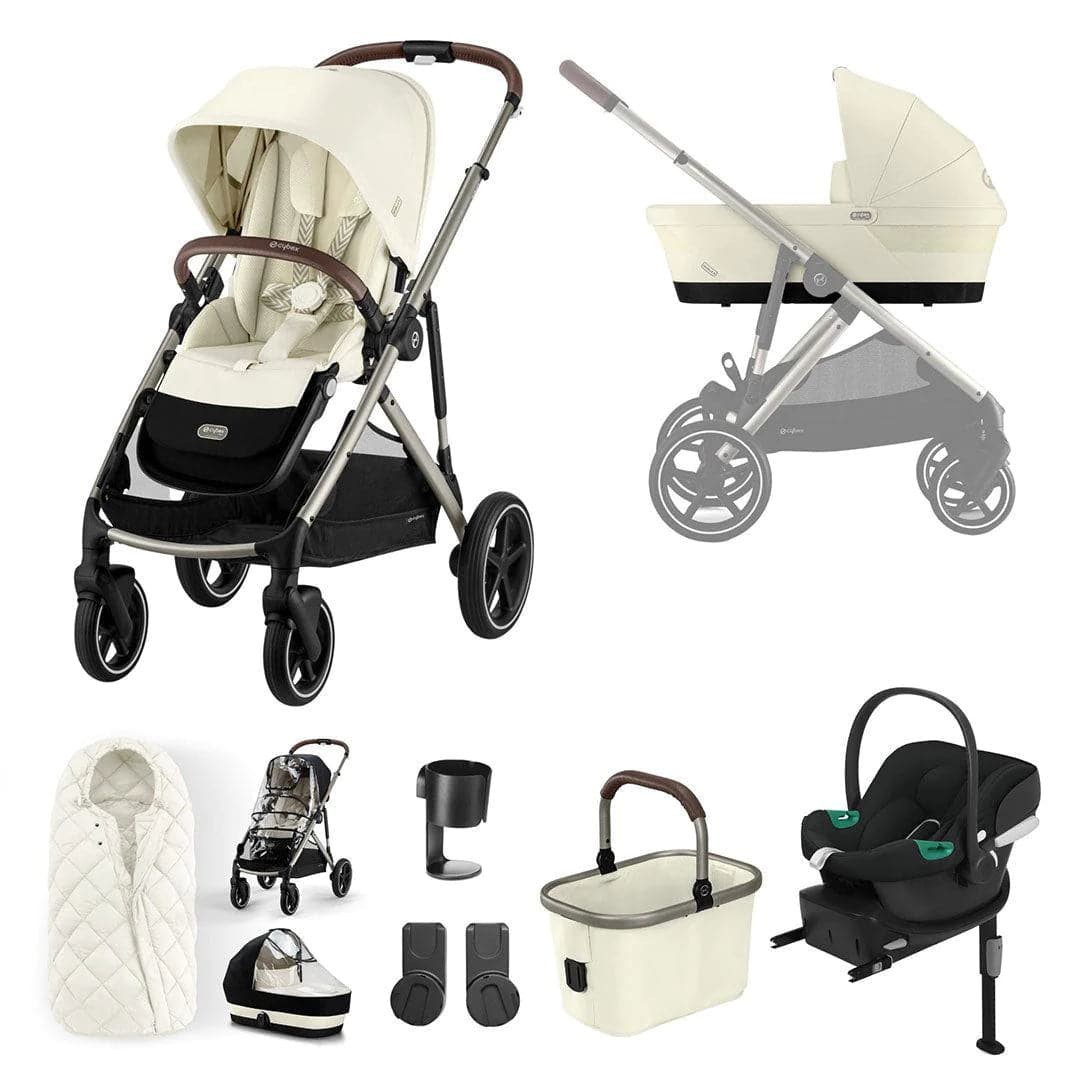 Cybex Gazelle S 10 Piece Comfort Travel System Bundle - Seashell Beige   