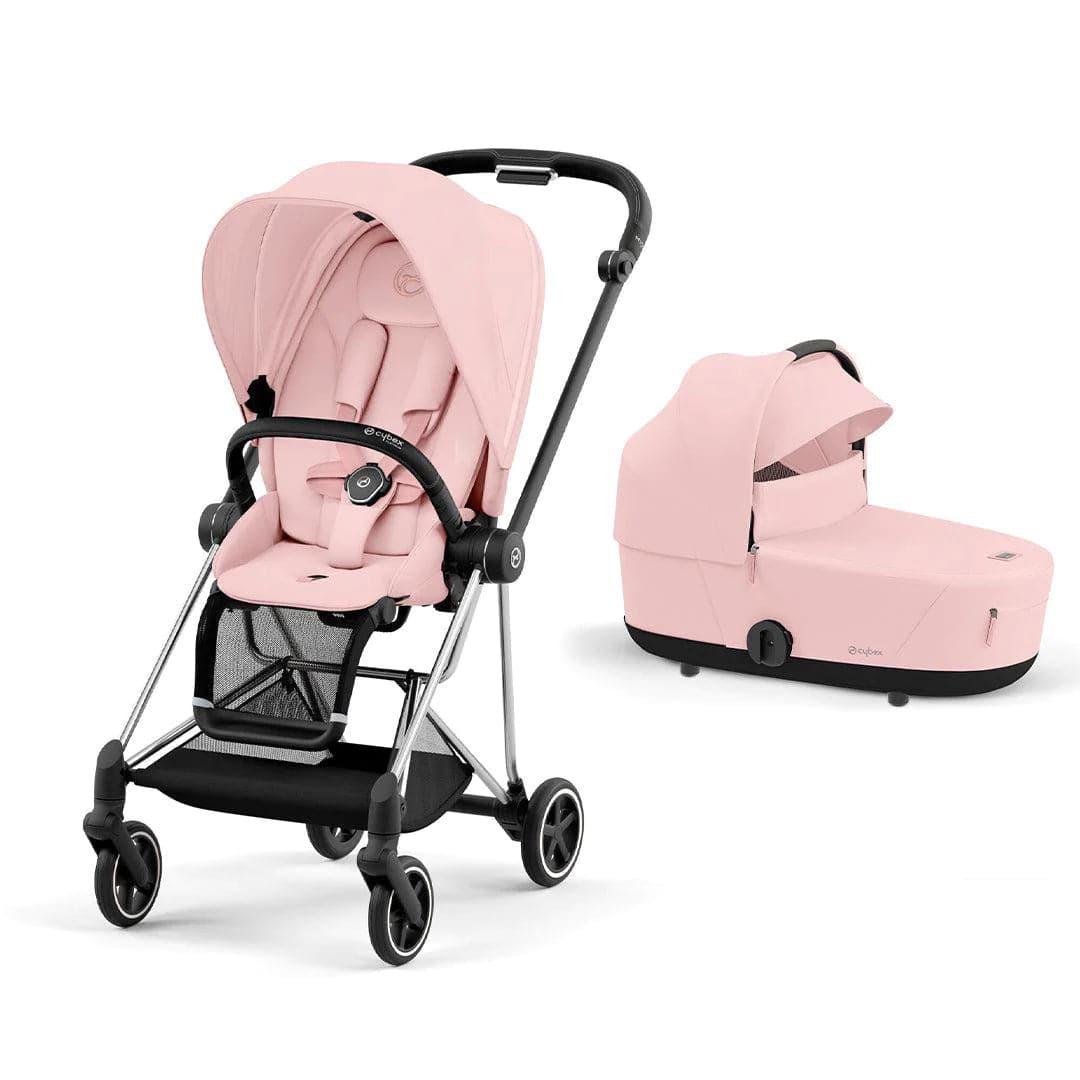 Cybex Mios Pushchair - Peach Pink Peach Pink / Chrome & Black Lux Carrycot 