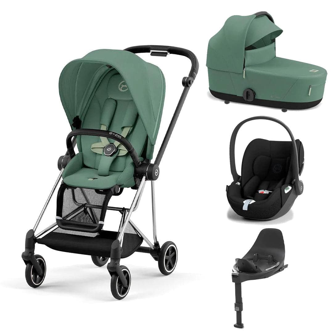 Cybex Mios + Cloud T Travel System - Leaf Green Leaf Green / Chrome & Black Base T 