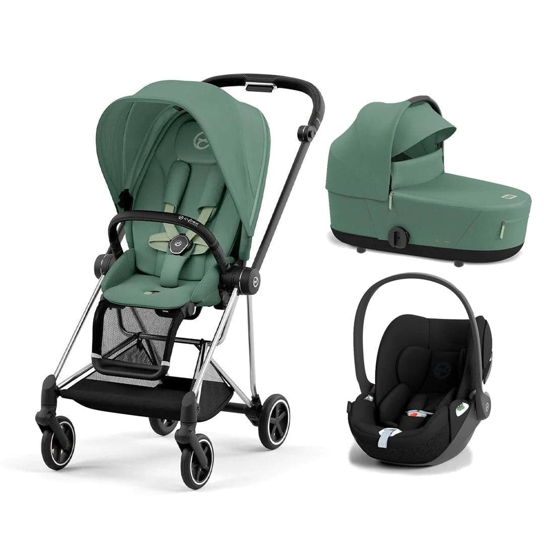 Cybex Mios + Cloud T Travel System - Leaf Green Leaf Green / Chrome & Black No Base 