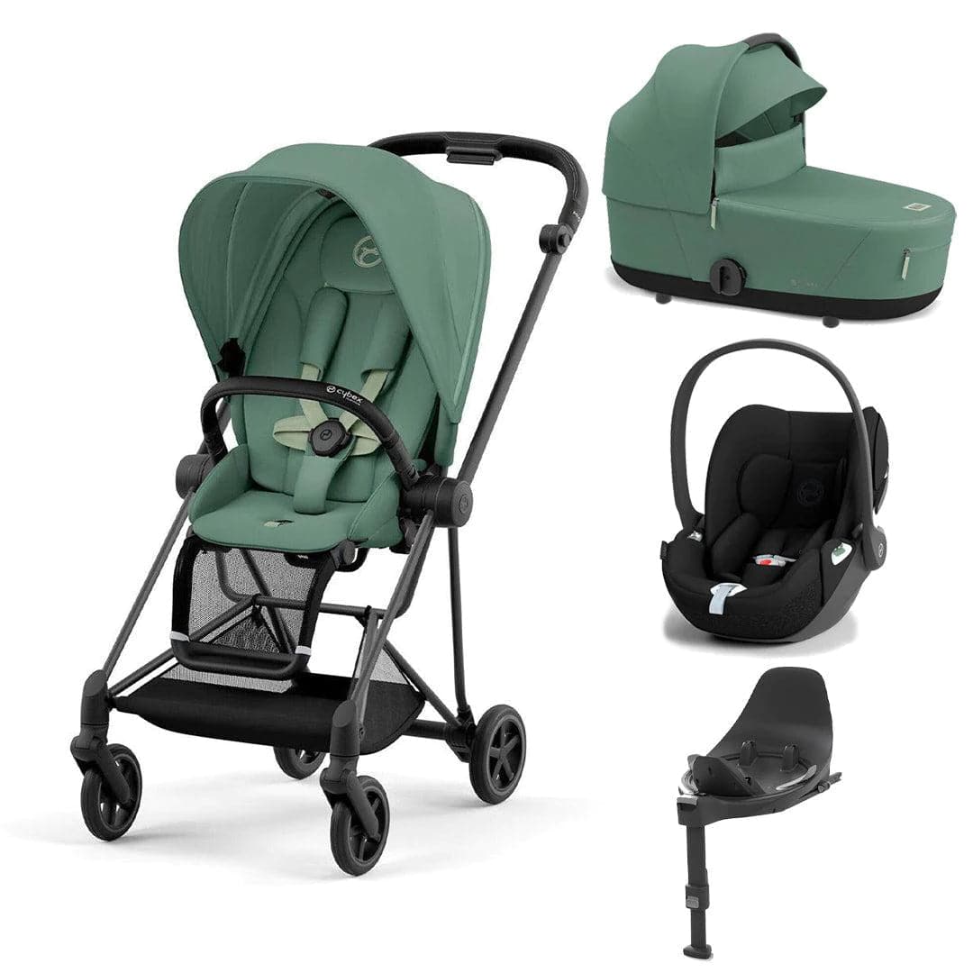 Cybex Mios + Cloud T Travel System - Leaf Green Leaf Green / Matt Black Base T 