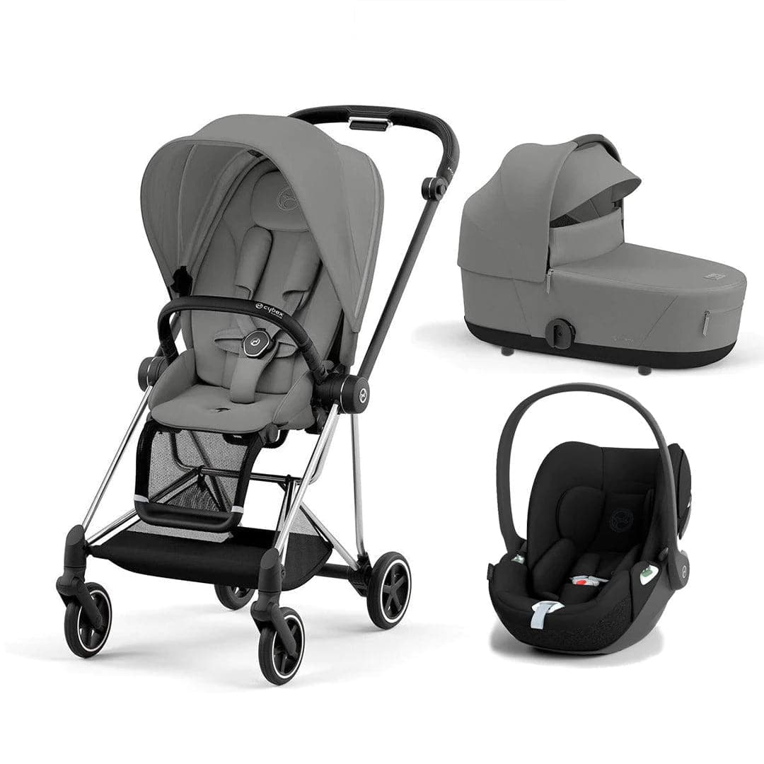 Cybex Mios + Cloud T Travel System - Mirage Grey - Mirage Grey / Chrome & Black / No Base | For Your Little One