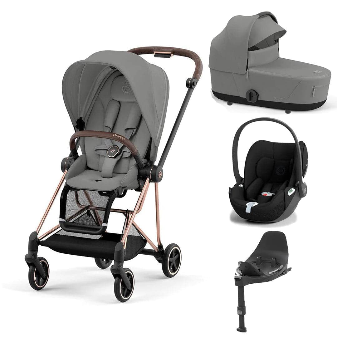 Cybex Mios + Cloud T Travel System - Mirage Grey Mirage Grey / Rose Gold Base T 