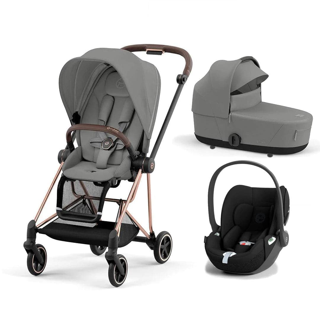 Cybex Mios + Cloud T Travel System - Mirage Grey Mirage Grey / Rose Gold No Base 