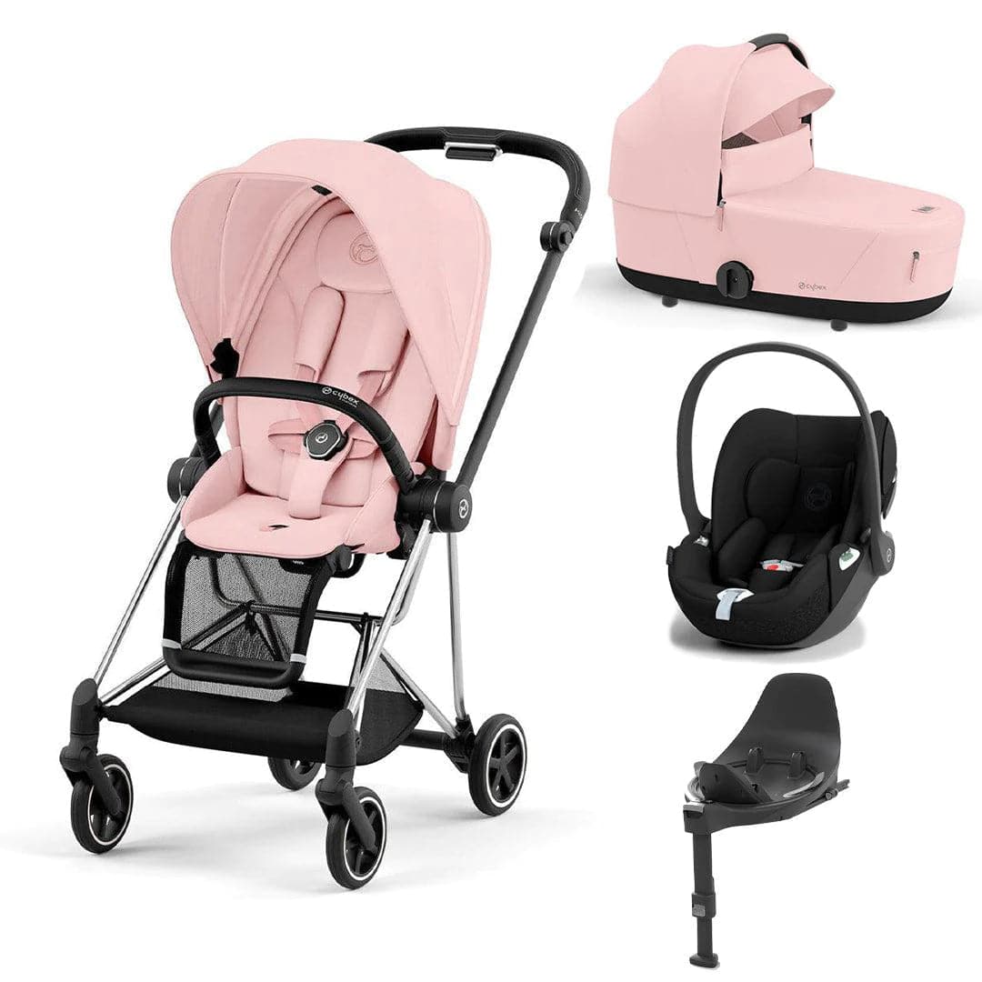 Cybex Mios + Cloud T Travel System - Peach Pink Peach Pink / Chrome & Black Base T 