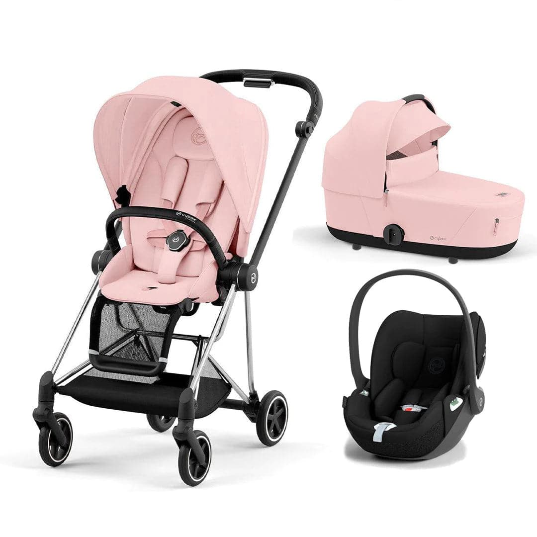 Cybex Mios + Cloud T Travel System - Peach Pink Peach Pink / Chrome & Black No Base 