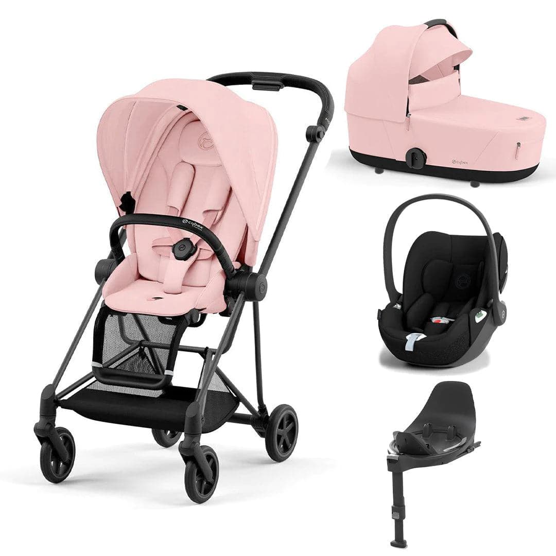 Cybex Mios + Cloud T Travel System - Peach Pink Peach Pink / Matt Black Base T 