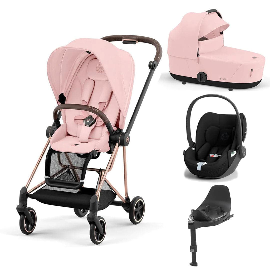 Cybex Mios + Cloud T Travel System - Peach Pink Peach Pink / Rose Gold Base T 