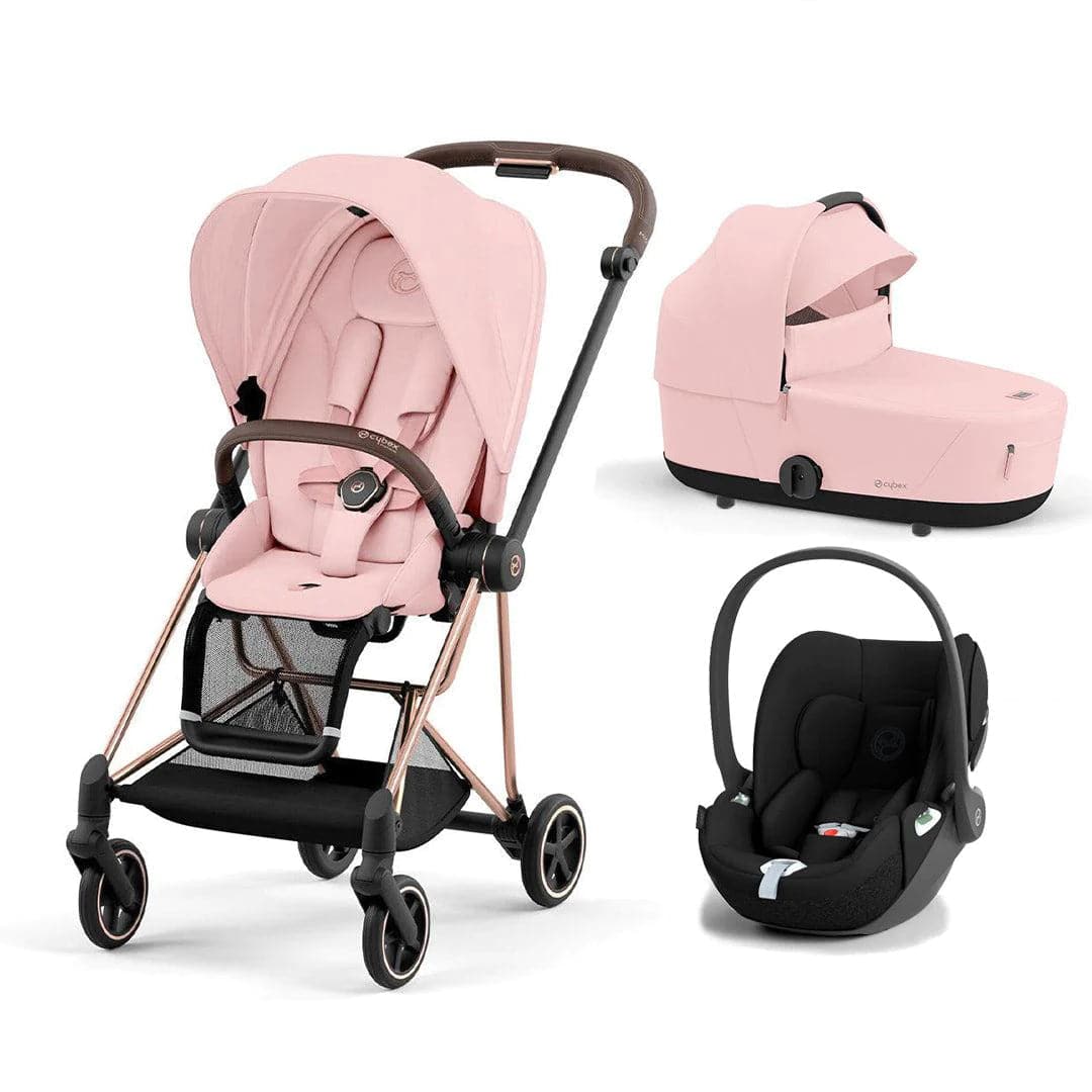 Cybex Mios + Cloud T Travel System - Peach Pink Peach Pink / Rose Gold No Base 