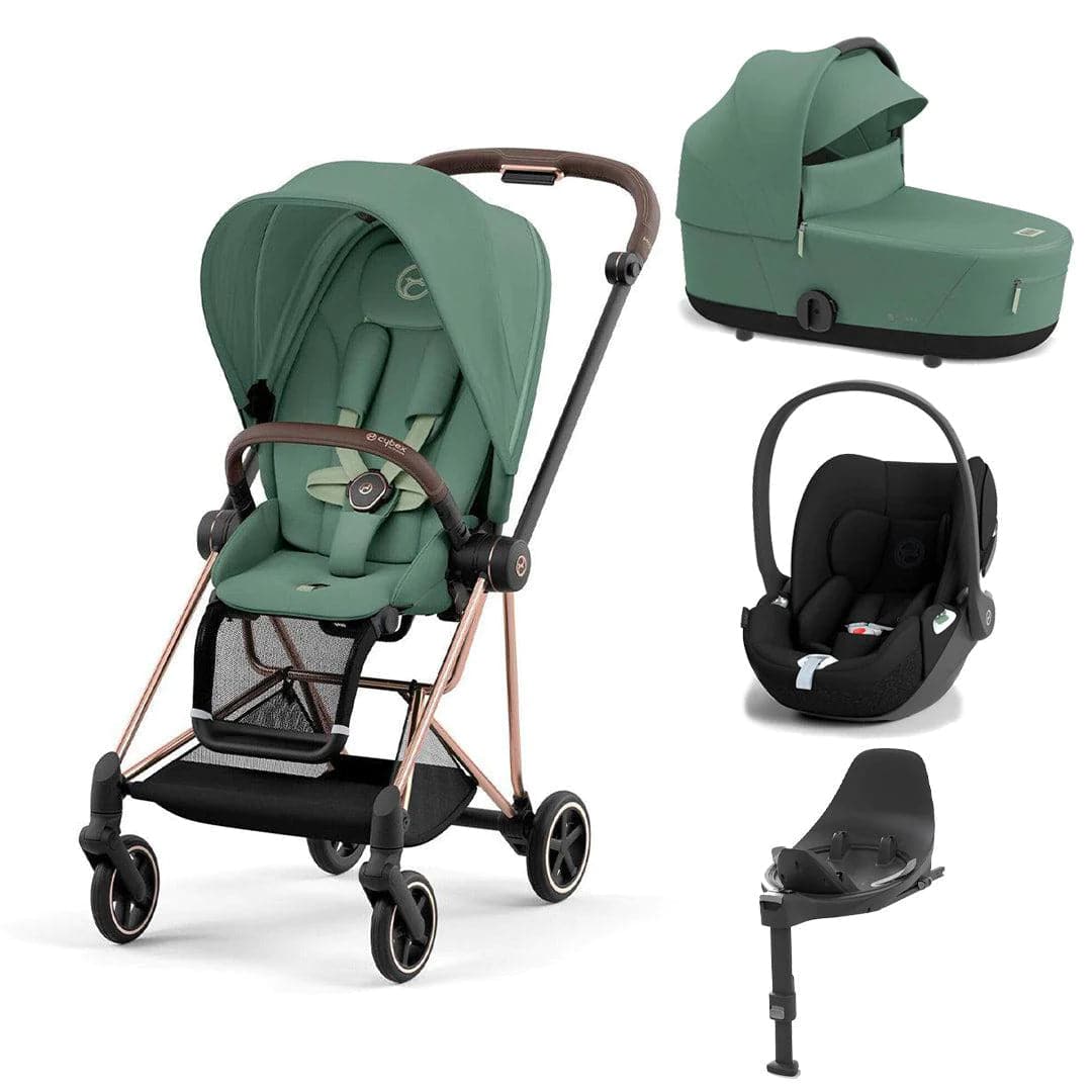 Cybex Mios + Cloud T Travel System - Leaf Green Leaf Green / Rose Gold Base T 