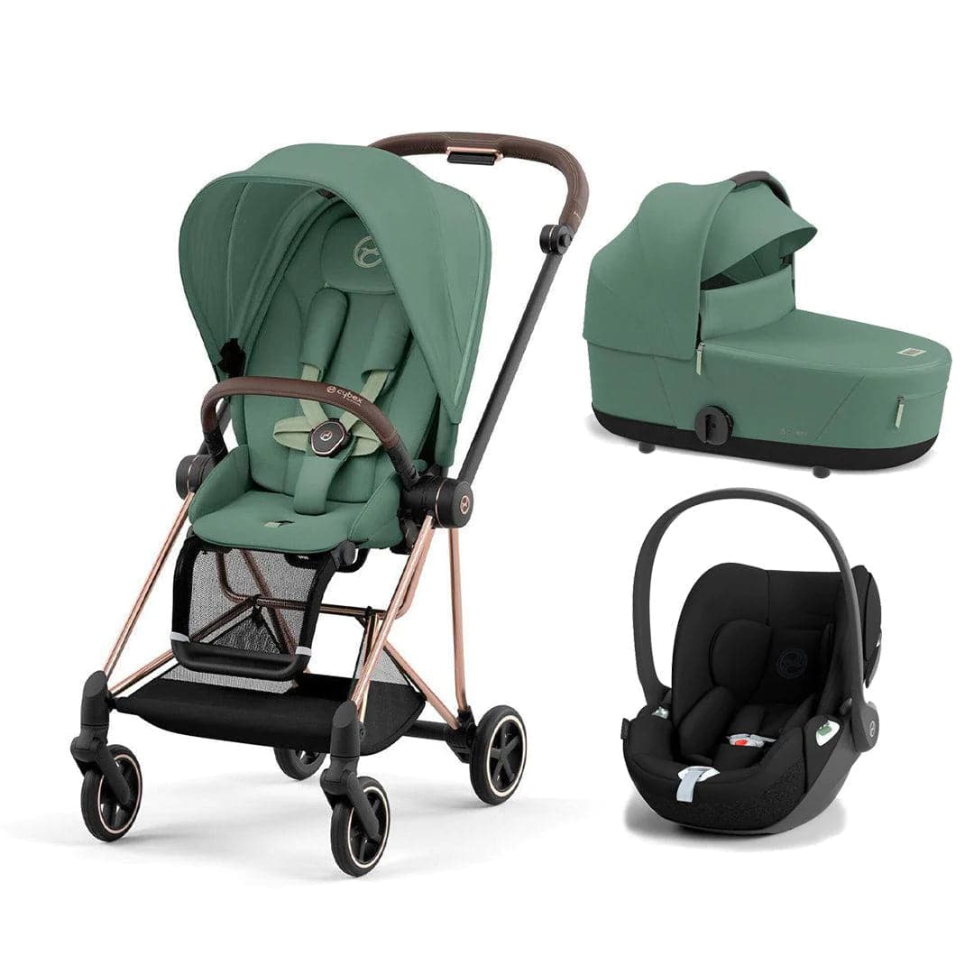 Cybex Mios + Cloud T Travel System - Leaf Green Leaf Green / Rose Gold No Base 