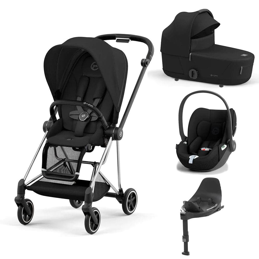 Cybex Mios + Cloud T Travel System - Sepia Black Sepia Black / Chrome & Black Base T 