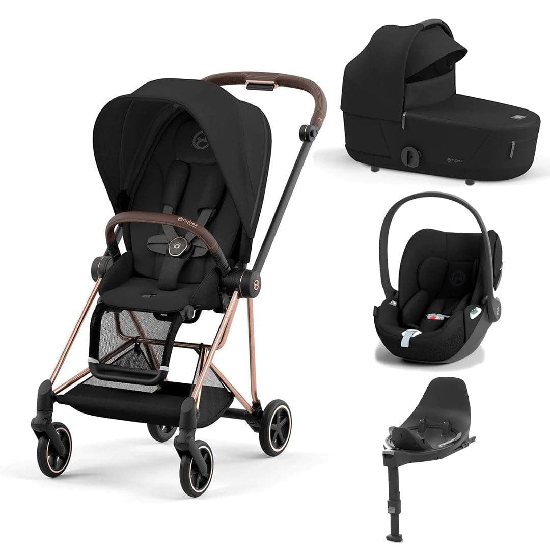 Cybex Mios + Cloud T Travel System - Sepia Black Sepia Black / Rose Gold Base T 