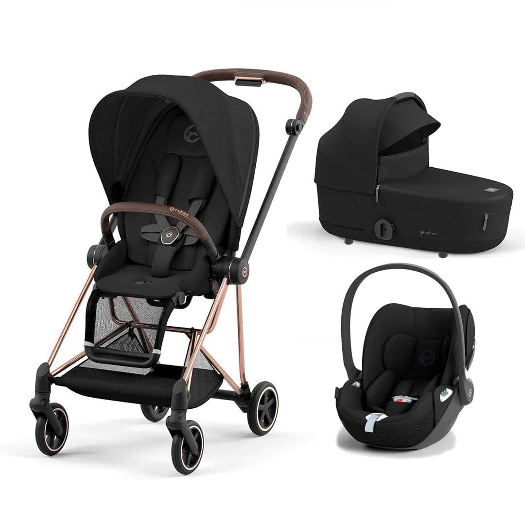 Cybex Mios + Cloud T Travel System - Sepia Black Sepia Black / Rose Gold No Base 