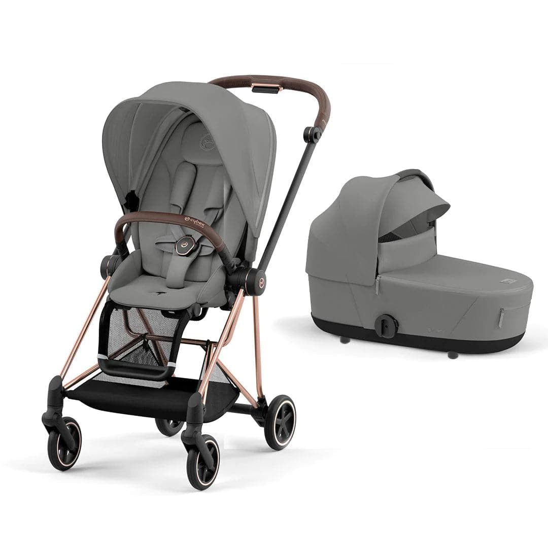 Cybex Mios Pushchair - Mirage Grey Mirage Grey / Rose Gold Lux Carrycot 