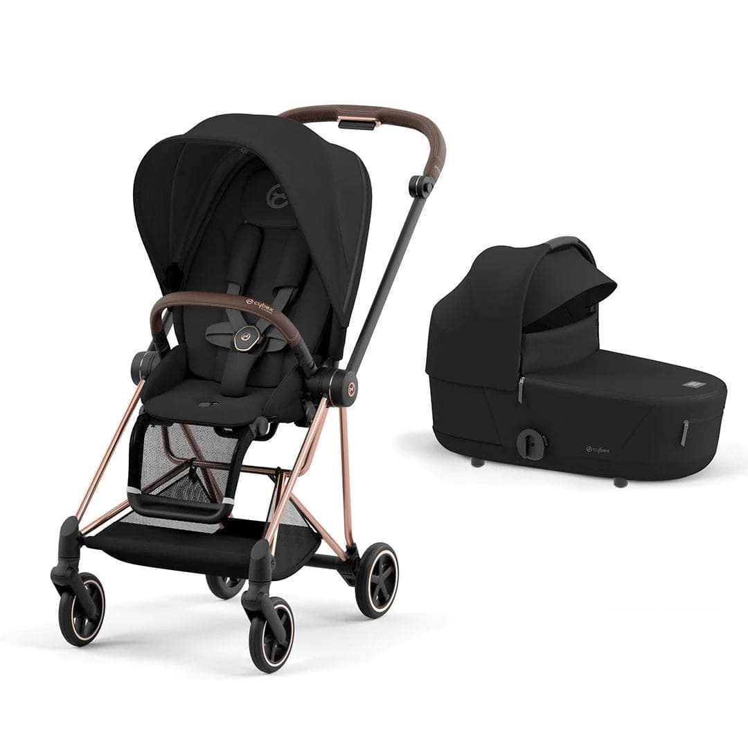 Cybex Mios Pushchair - Sepia Black Sepia Black / Rose Gold Lux Carrycot 