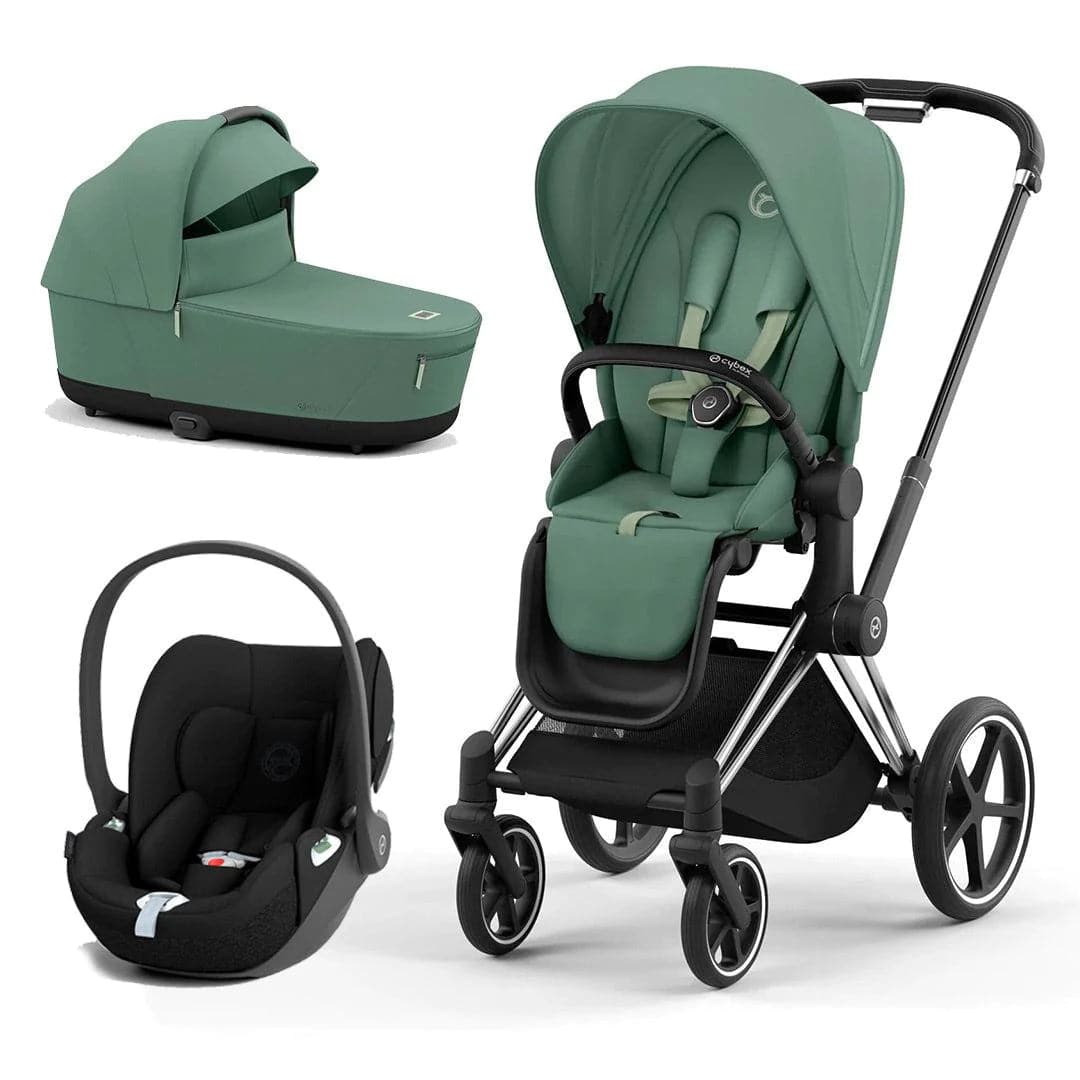 Cybex Priam Cloud T Travel System - Leaf Green - Leaf Green / Chrome & Black / Cloud T | For Your Little One