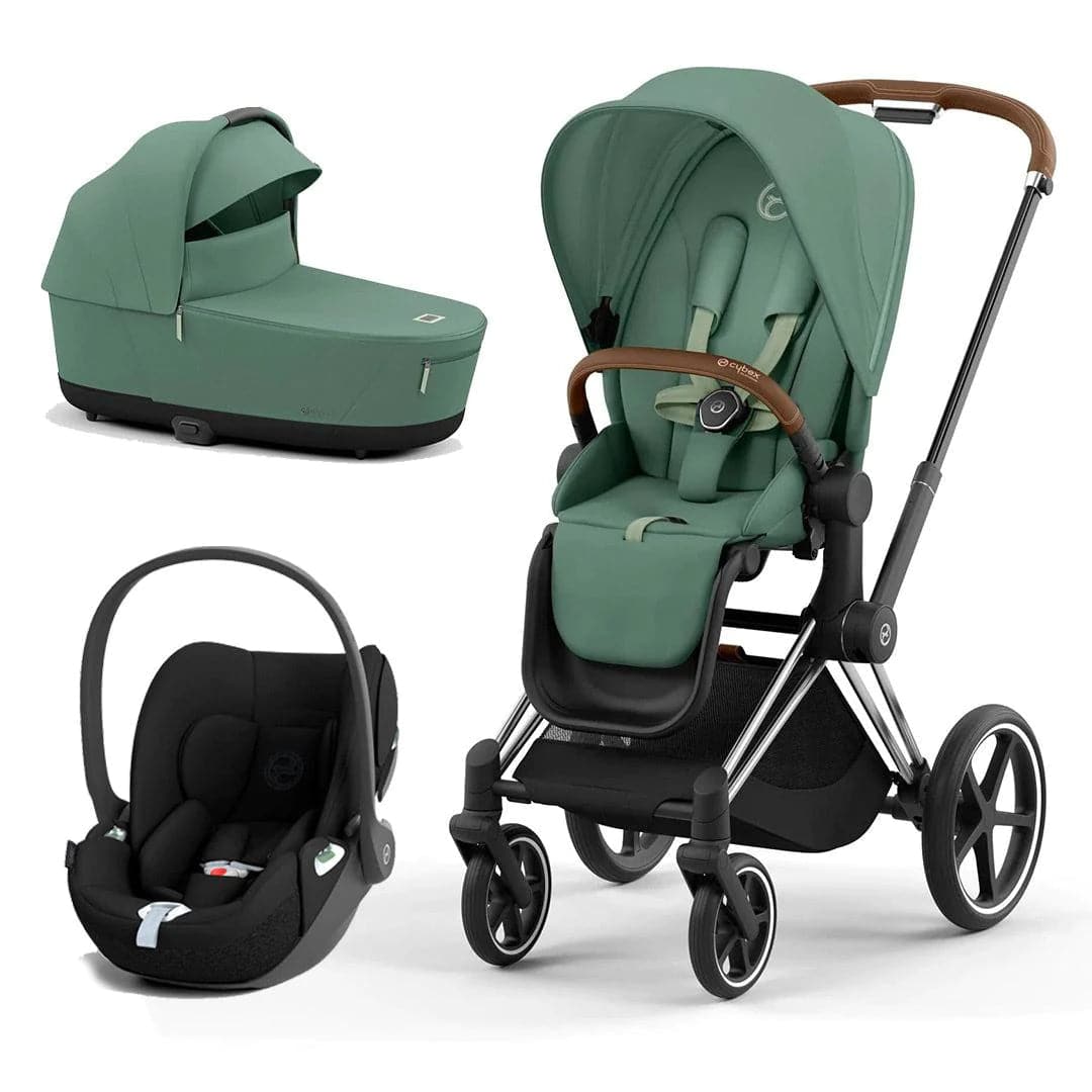 Cybex Priam Cloud T Travel System - Leaf Green Leaf Green / Chrome & Brown Cloud T 