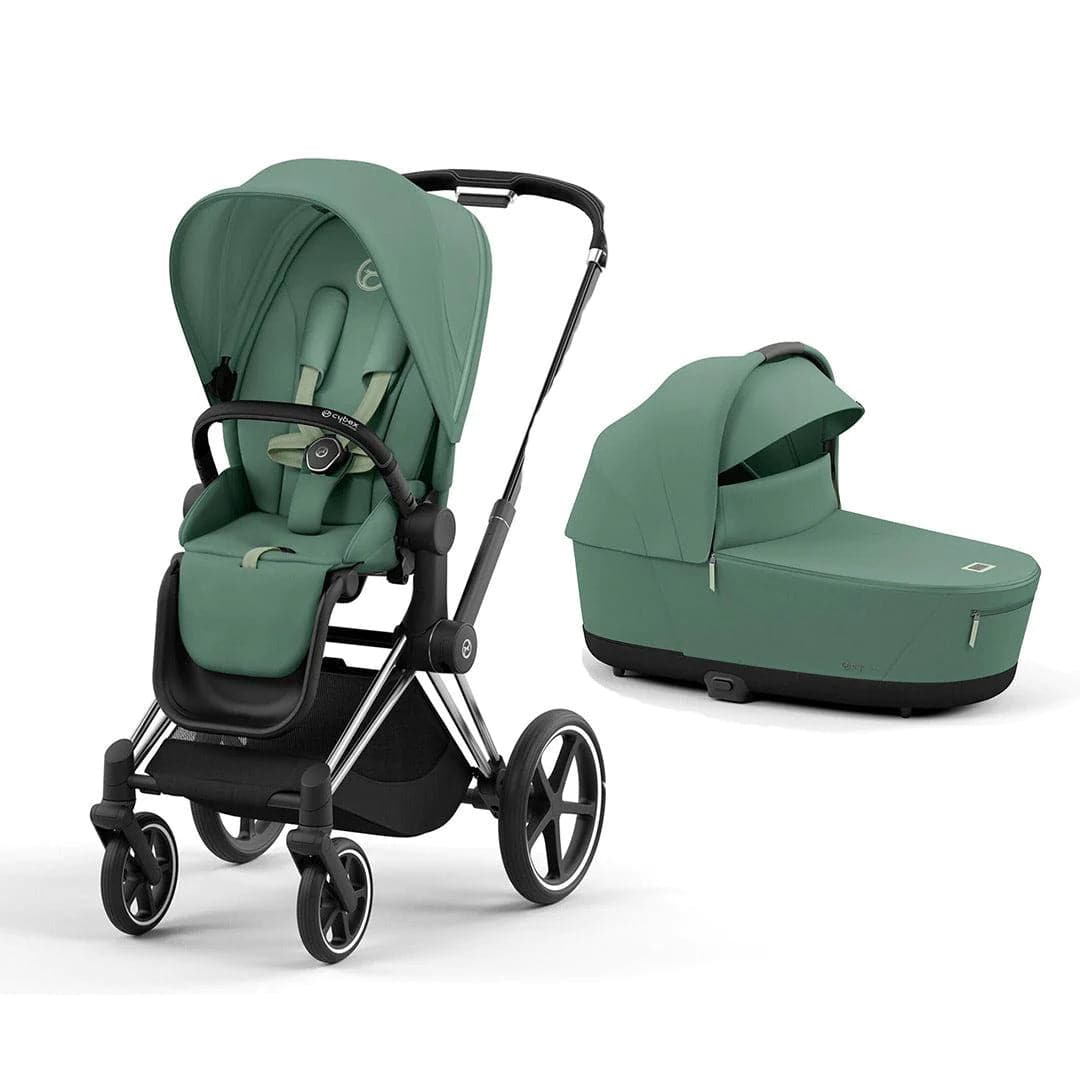 CYBEX Priam Pushchair - Leaf Green Leaf Green / Chrome & Black Lux Carrycot 