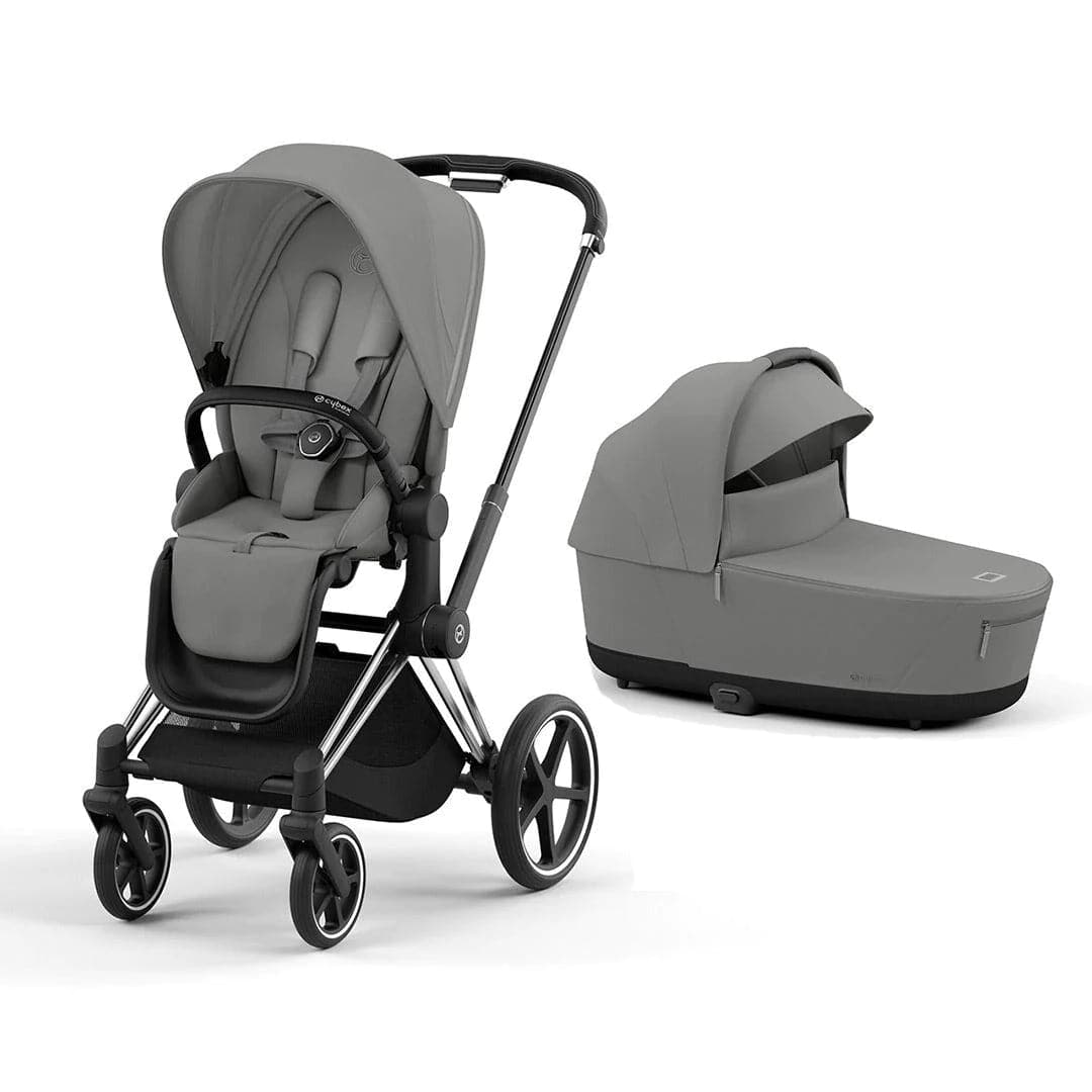 CYBEX Priam Pushchair - Mirage Grey - Mirage Grey / Chrome & Black / Lux Carrycot | For Your Little One