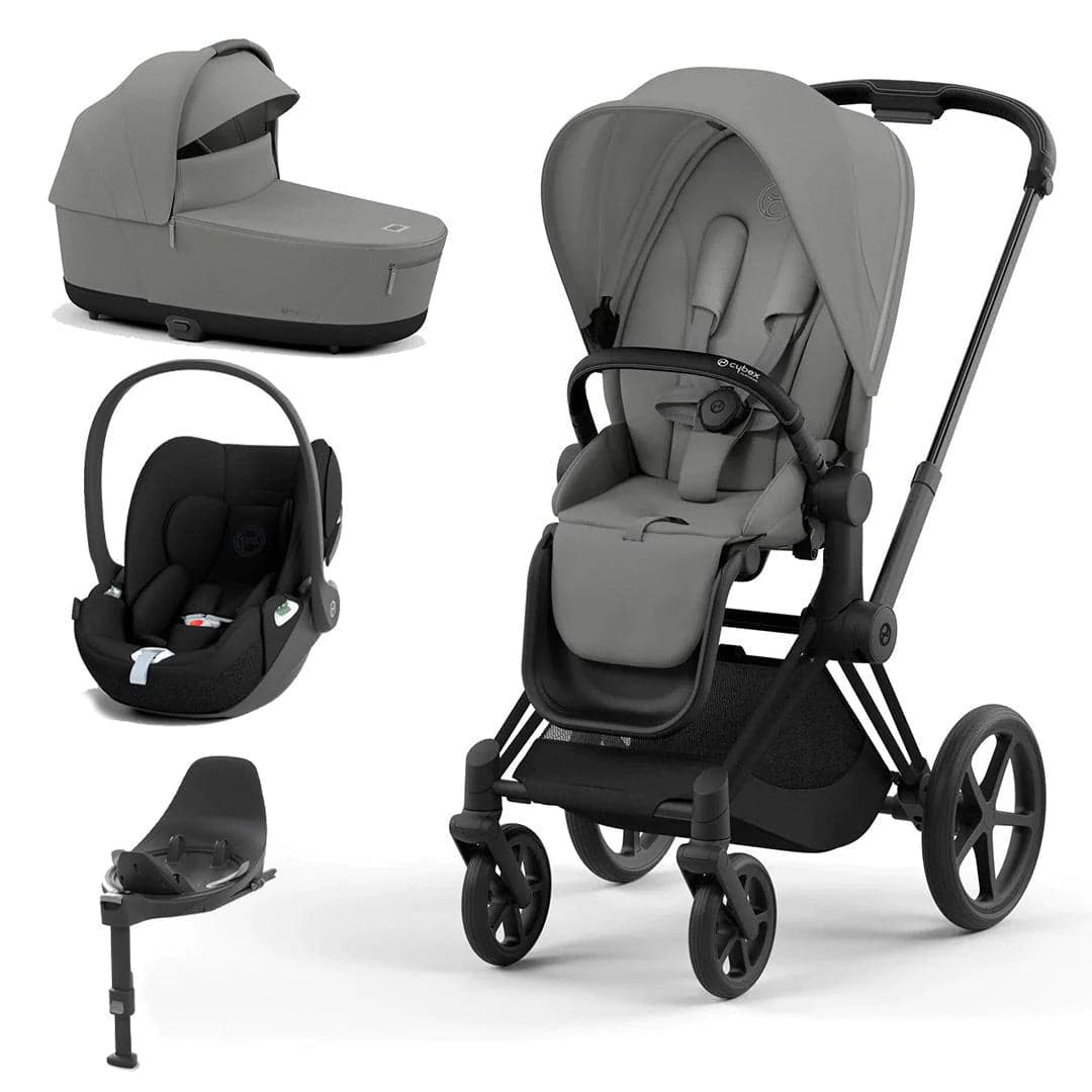 Cybex Priam Cloud T Travel System - Mirage Grey - Mirage Grey / Matt Black / Cloud T + Base | For Your Little One