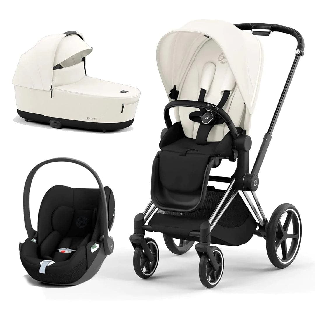 Cybex Priam Cloud T Travel System - Off White Off White / Chrome & Black Cloud T 