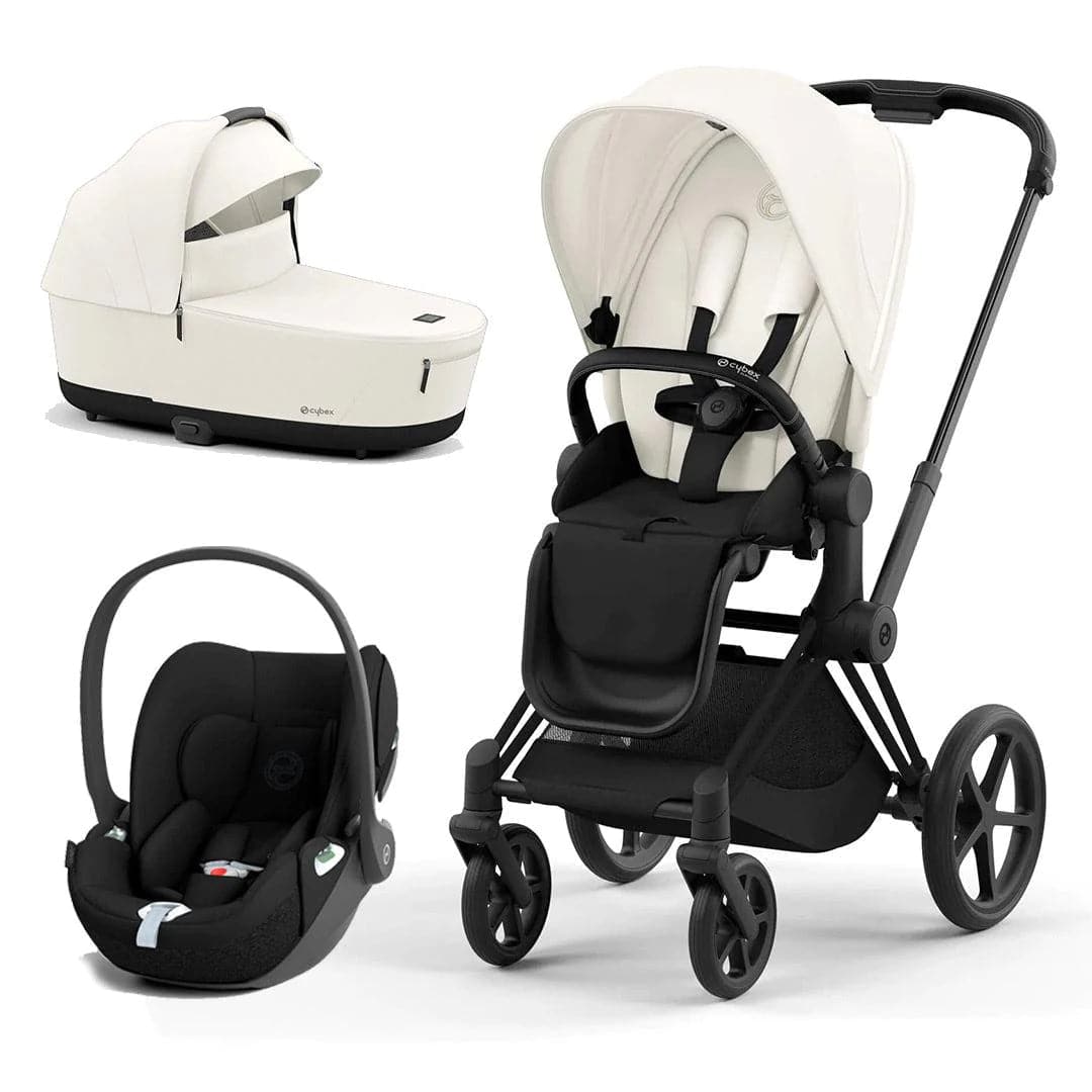 Cybex Priam Cloud T Travel System - Off White Off White / Matt Black Cloud T 