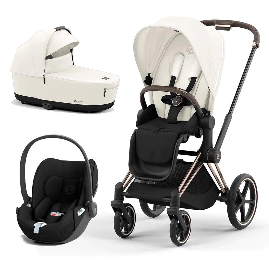 Cybex Priam Cloud T Travel System - Off White Off White / Rose Gold Cloud T 