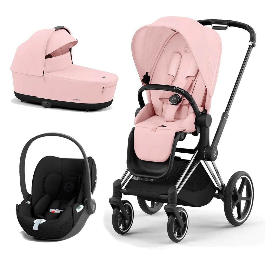 Cybex Priam Cloud T Travel System - Peach Pink - Peach Pink / Chrome & Black / Cloud T | For Your Little One