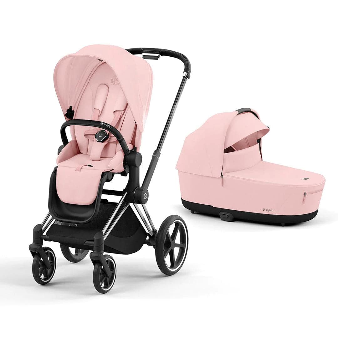 Cybex Priam Pushchair - Peach Pink - Peach Pink / Chrome & Black / Lux Carrycot | For Your Little One