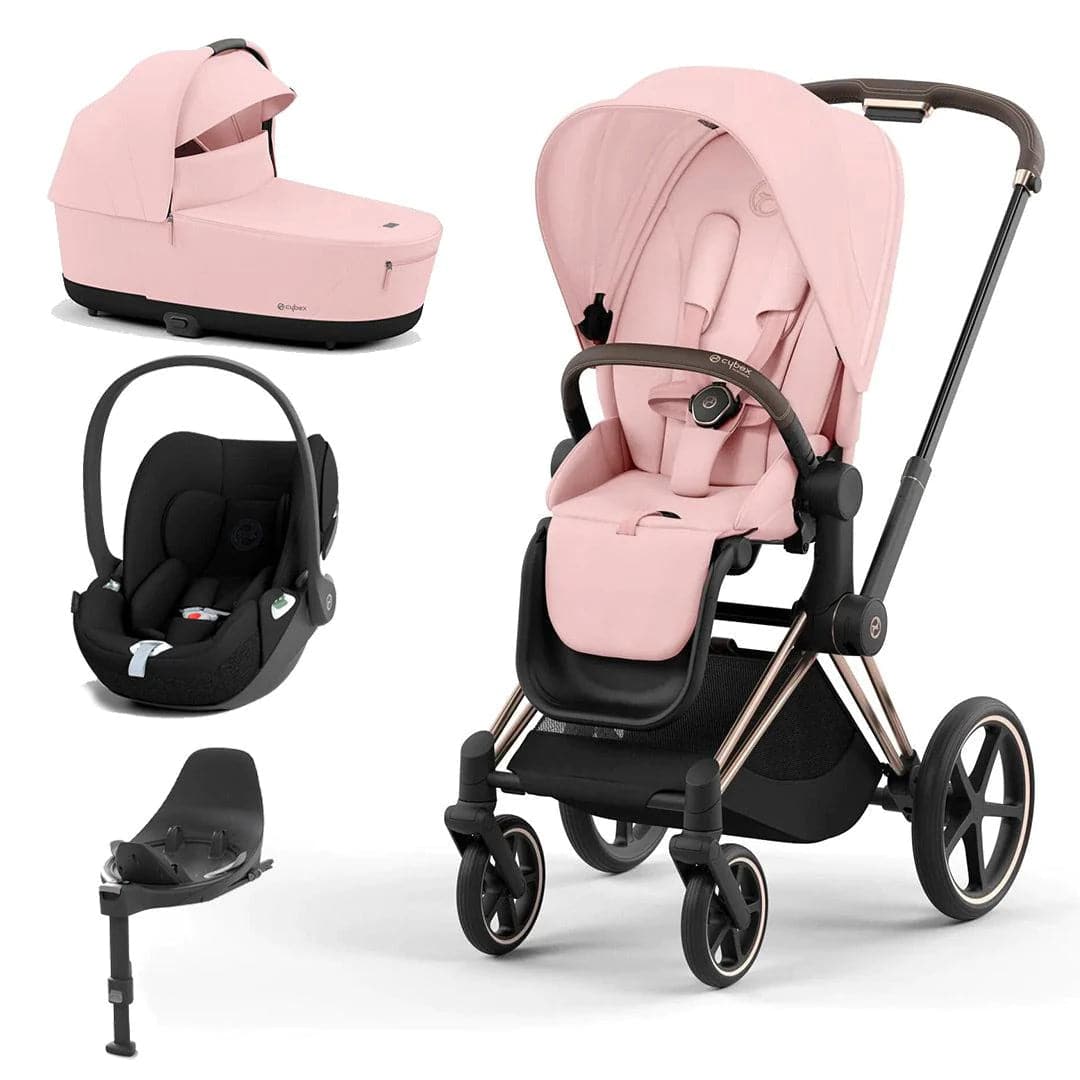 Cybex Priam Cloud T Travel System - Peach Pink - Peach Pink / Rose Gold / Cloud T + Base | For Your Little One