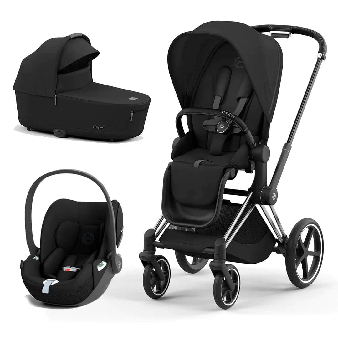 Cybex Priam Cloud T Travel System - Sepia Black Sepia Black / Chrome & Black Cloud T 