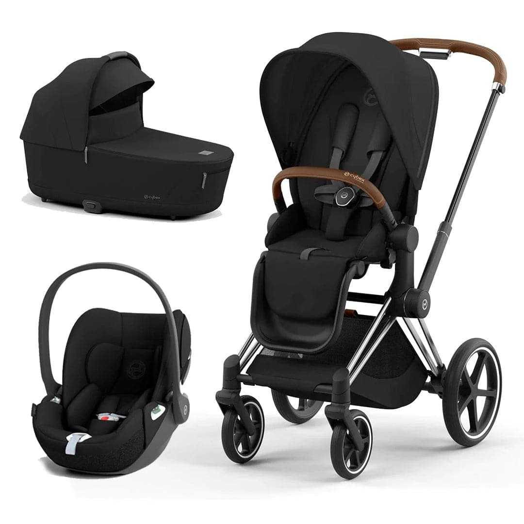 Cybex Priam Cloud T Travel System - Sepia Black Sepia Black / Chrome & Brown Cloud T 