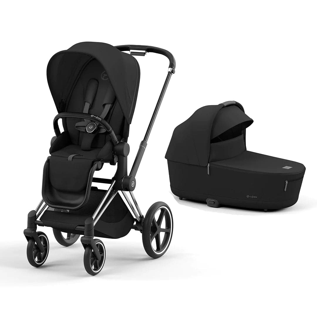 Cybex Priam Pushchair - Sepia Black Sepia Black / Chrome & Black Lux Carrycot 