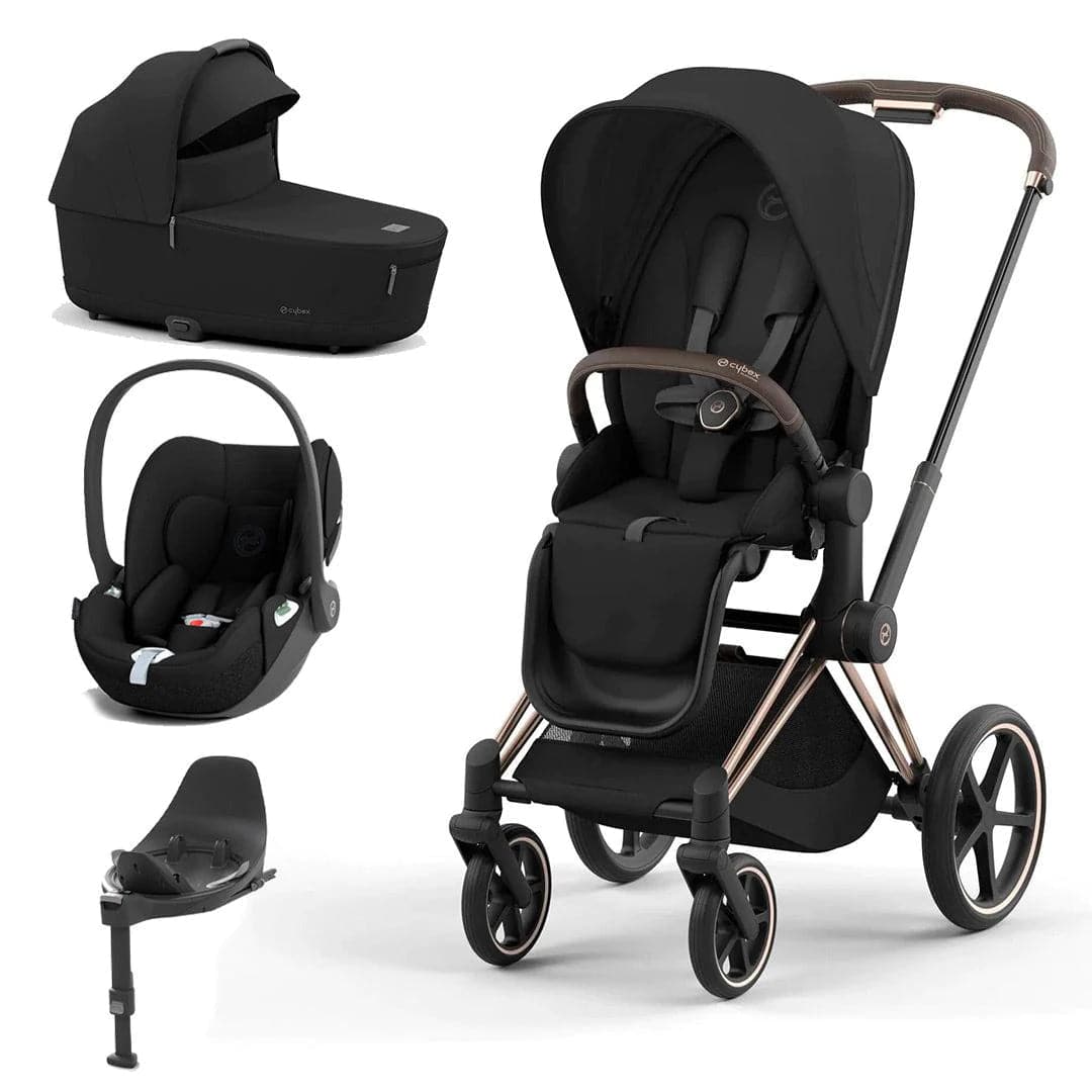 Cybex Priam Cloud T Travel System - Sepia Black Sepia Black / Rose Gold Cloud T + Base 