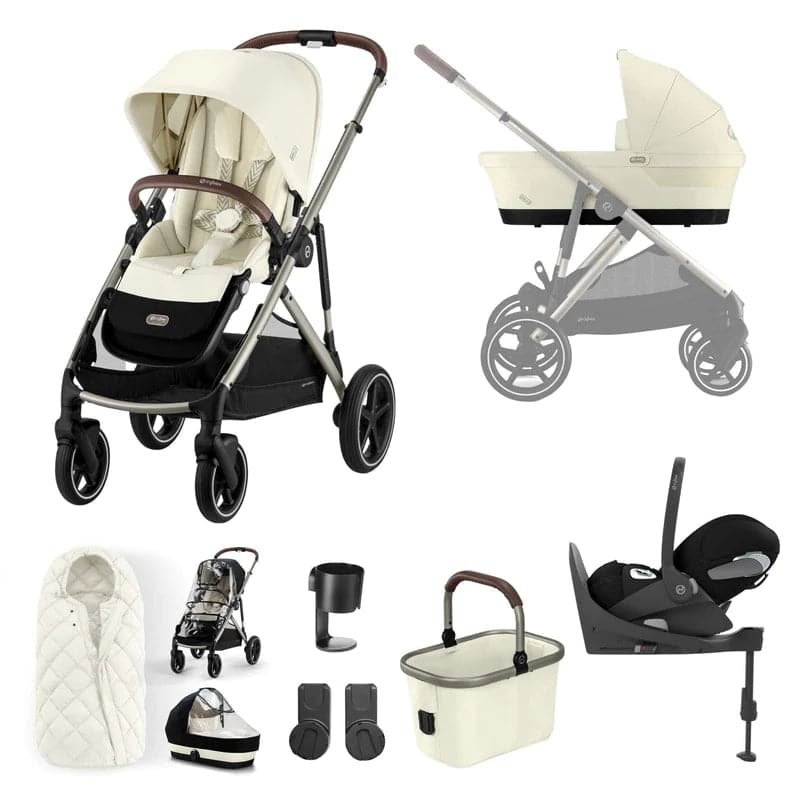 Cybex Gazelle S 10 Piece Luxury Travel System Bundle - Seashell Beige -  | For Your Little One