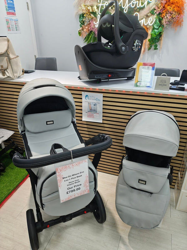 **Display Model** - Mee - Go 3 in 1 Plus Milano Evo 3 in 1 Plus Travel System - Stone Grey - For Your Little One