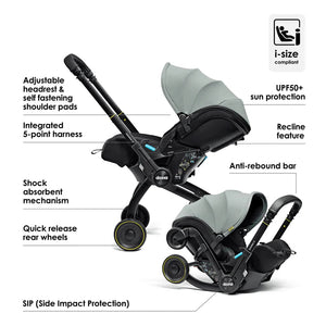 Doona X infant Car Seat & Stroller And Base - Dusty Sage - For Your Little One