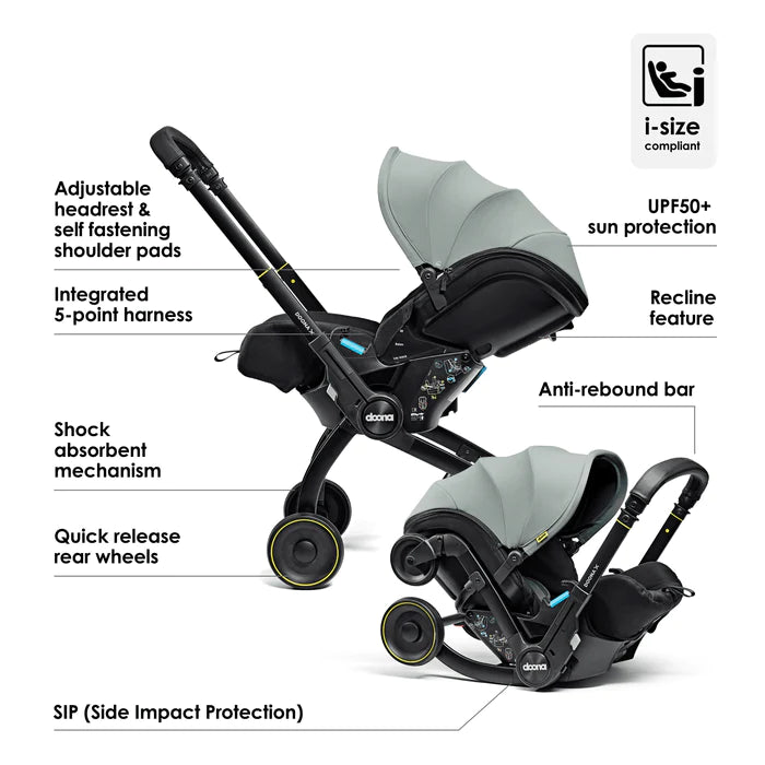 Doona X infant Car Seat & Stroller And Base - Dusty Sage - For Your Little One