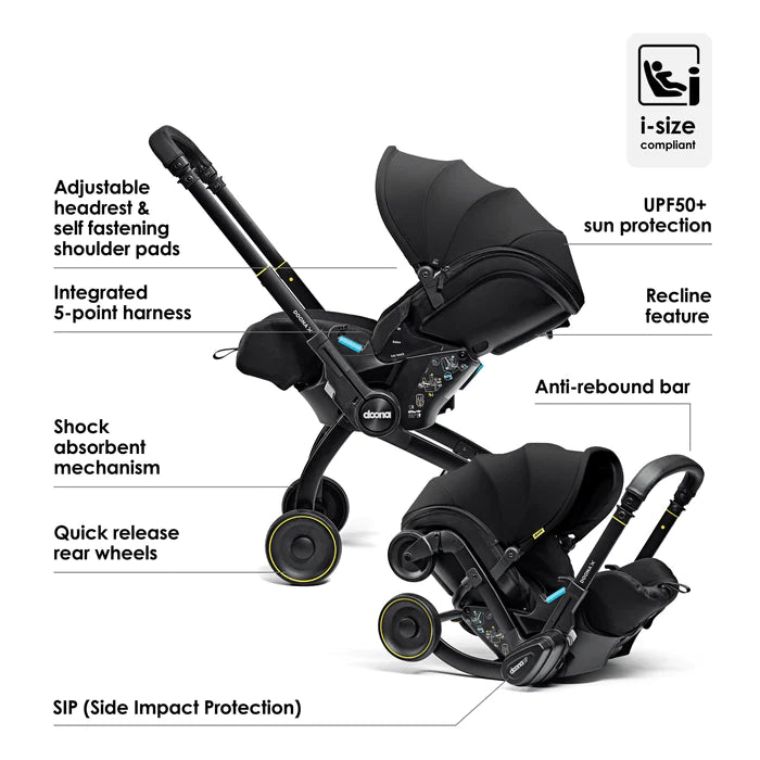 Doona X infant Car Seat & Stroller And Base - Nitro Black - For Your Little One