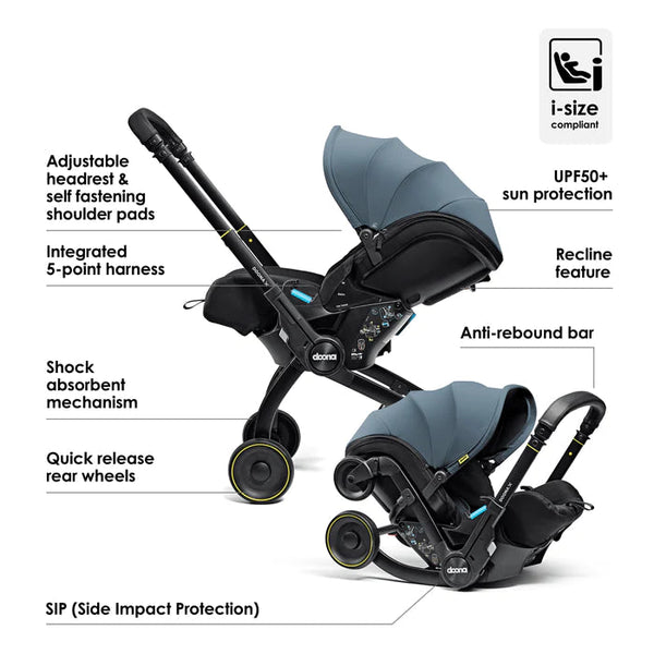 Doona X infant Car Seat & Stroller And Base - Ocean Blue - For Your Little One