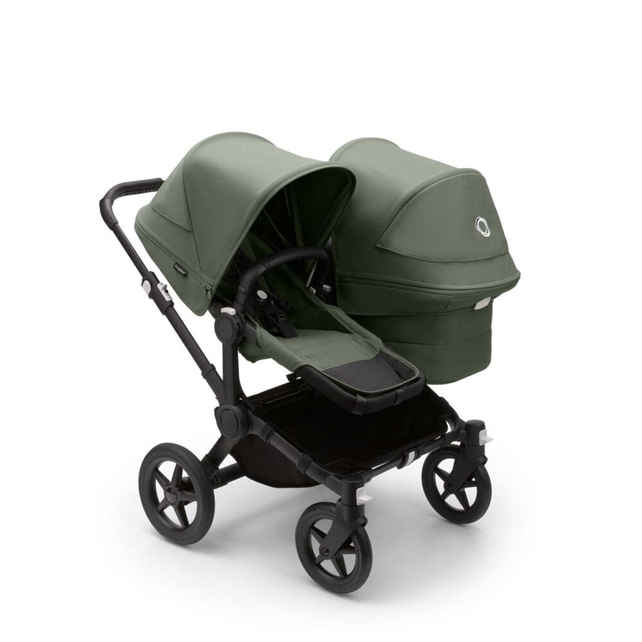 Bugaboo Donkey 5 Twin Complete Travel System + Turtle Air - Black/Forest Green -  | For Your Little One