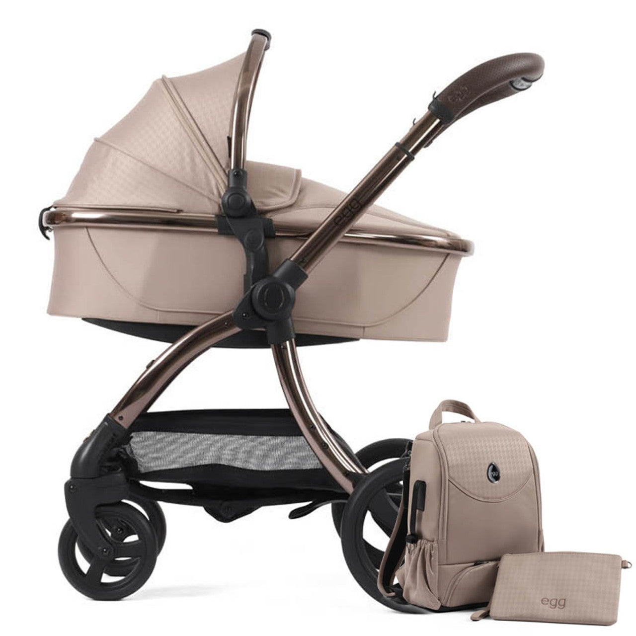 Egg® 3 Pushchair + Carrycot 2 in 1 Pram Special Edition - Houndstooth Almond -  | For Your Little One