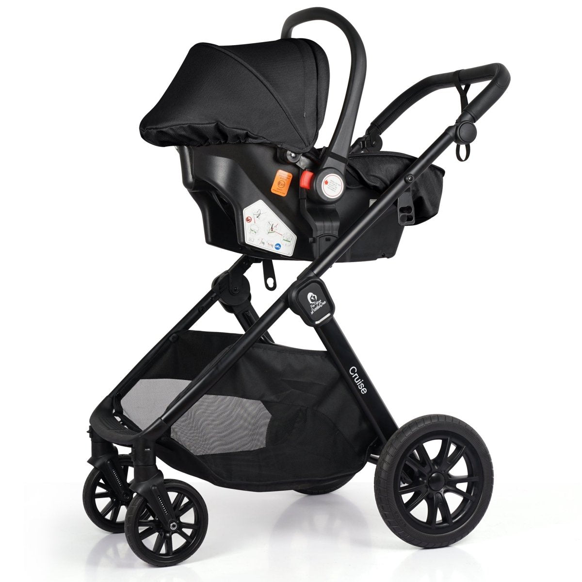 For Your Little One Cruise 3 In 1 Travel System With i - Size Car holder Seat - Eclipse Black (Free Cup / Seat Liner Included - Grade A (Clearance) - For Your Little One