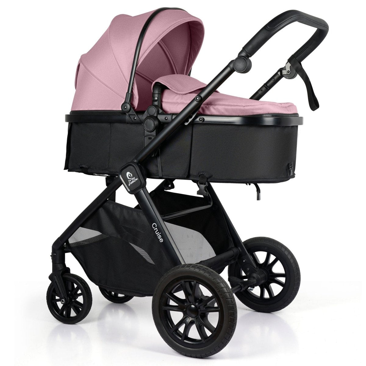 For Your Little One Cruise 3 In 1 Travel System With i - Size Car Seat - Blush Rose (Free Cupholder And Seat Liner Included!) - For Your Little One