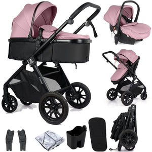 For Your Little One Cruise 3 In 1 Travel System With i - Size Car Seat - Blush Rose (Free Cupholder And Seat Liner Included!) - For Your Little One